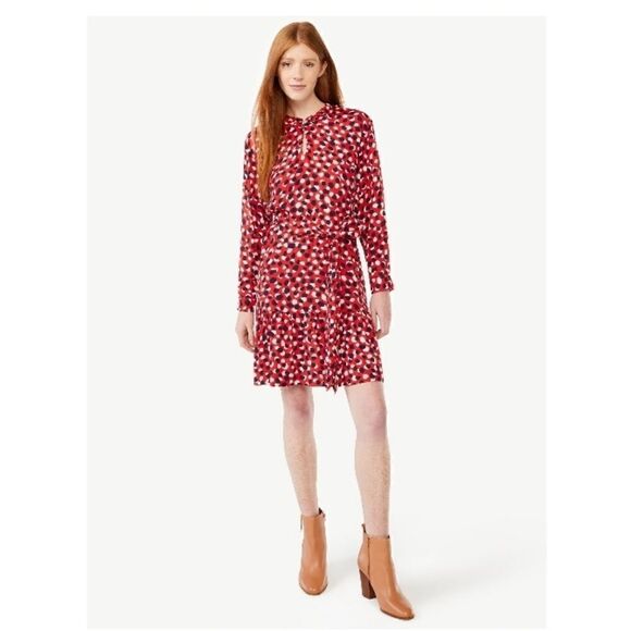 Women’s Tiered Belted Lightweight Mini Dress Size S - Picture 3 of 6